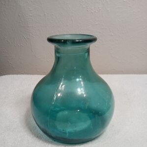 VINTAGE  Blue Green Recycled ART GLASS